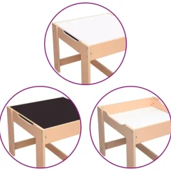 vidaXL Mesa infantil con 2 sillas MDF Marr&oacute;n New