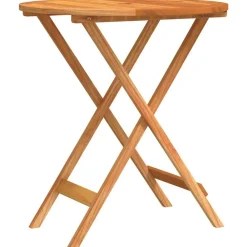 vidaXL Mesa jardín plegable madera maciza de eucalipto Ø60x75 cm Sale