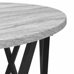 vidaXL Mesa lateral 2 pcs Madera Ingenierizada y Acero Gris sonoma New