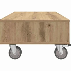 vidaXL Mesas-Mesa Lateral con Ruedas Roble artesanal 90 x 50 x 30 cm