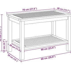 vidaXL Mesa lateral Marrón 70 x 40 x 45 cm Madera de Acacia Sólida Marr&oacute;n Outlet