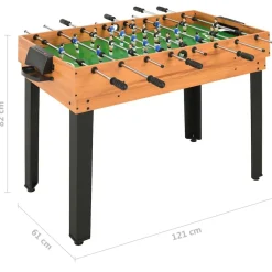 vidaXL Juegos De Interior-Mesa multijuegos 15 en 1 color arce 121x61x82 cm