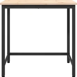 vidaXL Mesa 80 x 50 x 77 cm Madera Ingenierizada y Acero Natural New