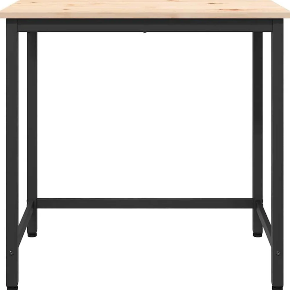 vidaXL Mesa 80 x 50 x 77 cm Madera Ingenierizada y Acero Natural New