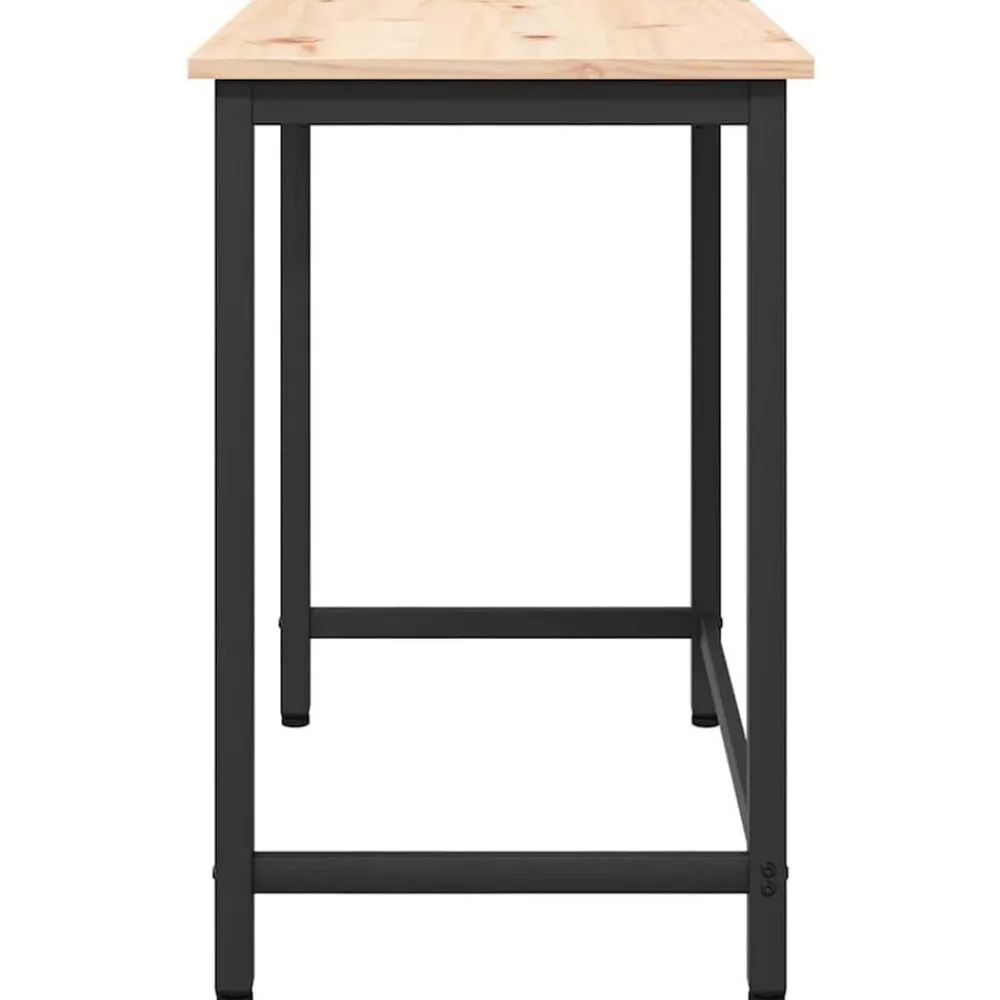 vidaXL Mesa 80 x 50 x 77 cm Madera Ingenierizada y Acero Natural New