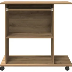 vidaXL Mesa ordenador madera contrachapada roble artesanal 80x50x75cm Roble artisan Hot