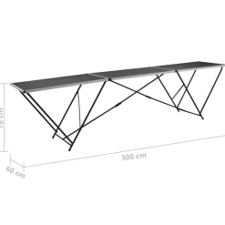 vidaXL Mesa para empapelar plegable de MDF y aluminio 300x60x78 cm