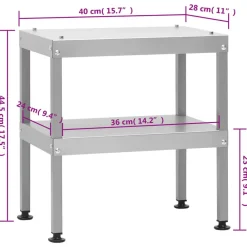 vidaXL Mesa para horno ahumador acero galvanizado 40x28x44,5 cm Discount