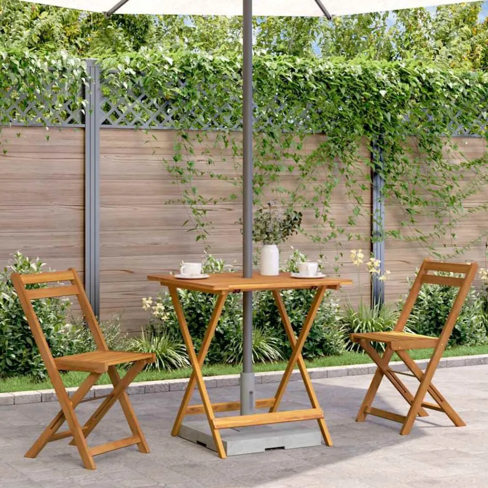 vidaXL Mesa plegable de jardín de madera maciza de acacia 70x70x75 cm Online