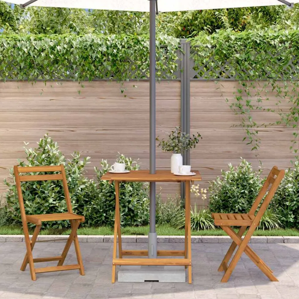 vidaXL Mesa plegable de jardín de madera maciza de acacia 70x70x75 cm Online