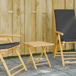 vidaXL Muebles De Jardín-Mesa plegable de jardín de bambú 45x45x45 cm