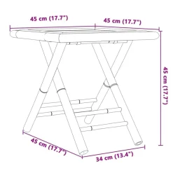 vidaXL Muebles De Jardín-Mesa plegable de jardín de bambú 45x45x45 cm