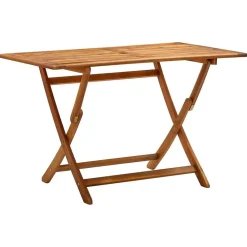 vidaXL Mesa plegable de jardín madera maciza de acacia 120x70x75 cm Marr&oacute;n Clearance