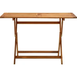 vidaXL Mesa plegable de jardín madera maciza de acacia 120x70x75 cm Marr&oacute;n Clearance