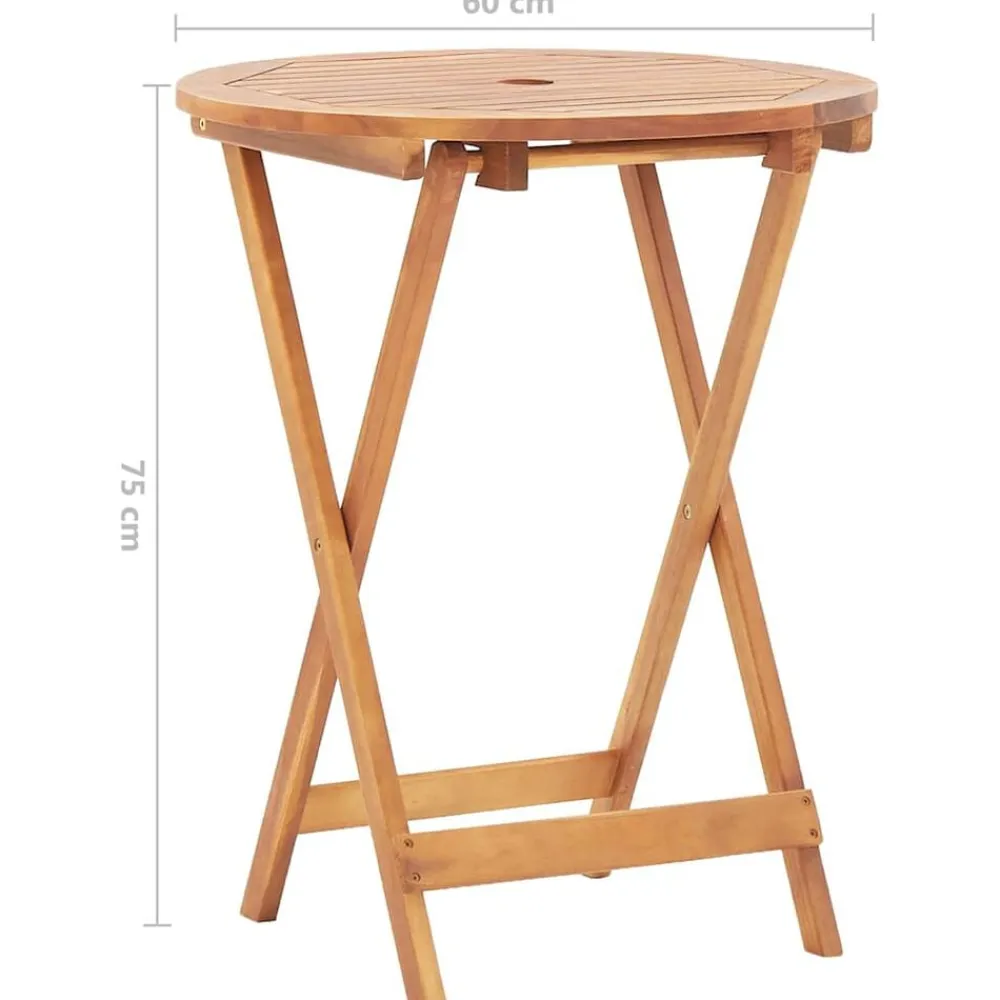 vidaXL Mesa plegable de jardín de madera maciza de acacia 60x75 cm Sale