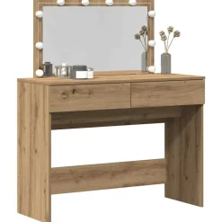 vidaXL Mesa Tocador con cajón 100 x 40 x 120 cm Roble artesanal Best