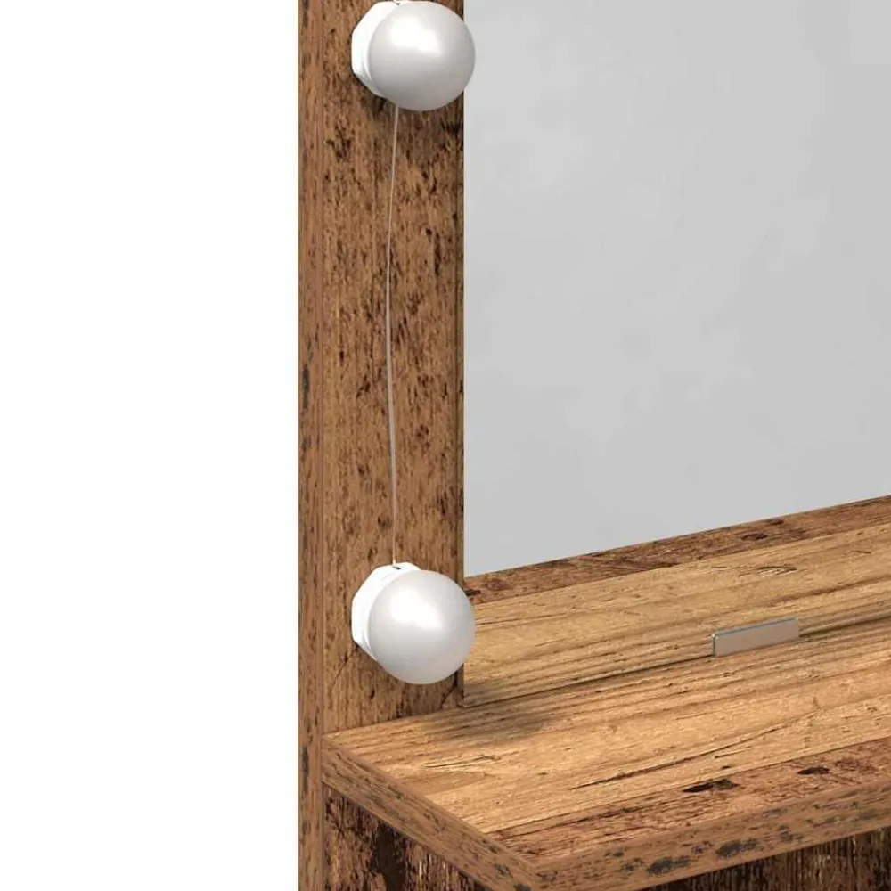 vidaXL Armarios Y Almacenamiento-Mesa Tocador con cajón Madera vieja 80 x 41 x 134,5 cm