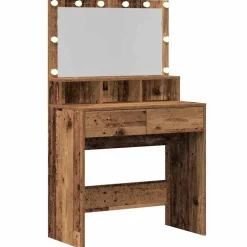 vidaXL Armarios Y Almacenamiento-Mesa Tocador con cajón Madera vieja 80 x 41 x 134,5 cm