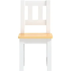 vidaXL Mesa y silla infantil 3 pzas MDF Blanco y beige Hot