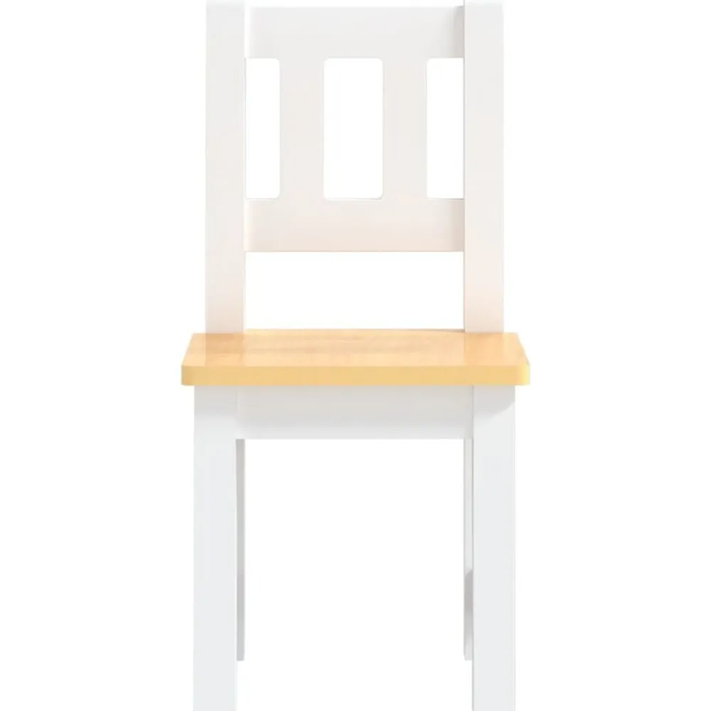 vidaXL Mesa y silla infantil 3 pzas MDF Blanco y beige Hot