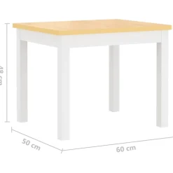 vidaXL Mesa y silla infantil 3 pzas MDF Blanco y beige Hot
