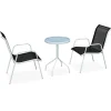 vidaXL Muebles De Jardín-Mesa y sillas bistró de jardín 3 piezas acero negro