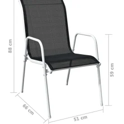 vidaXL Muebles De Jardín-Mesa y sillas bistró de jardín 3 piezas acero negro