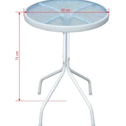 vidaXL Muebles De Jardín-Mesa y sillas bistró de jardín 3 piezas acero negro