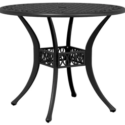 vidaXL Mesa y sillas de bistró 3 piezas aluminio fundido Negro Clearance