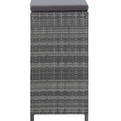 vidaXL Mesa y sillas de bar jardín 7 pzas cojines ratán sintético Gris Clearance