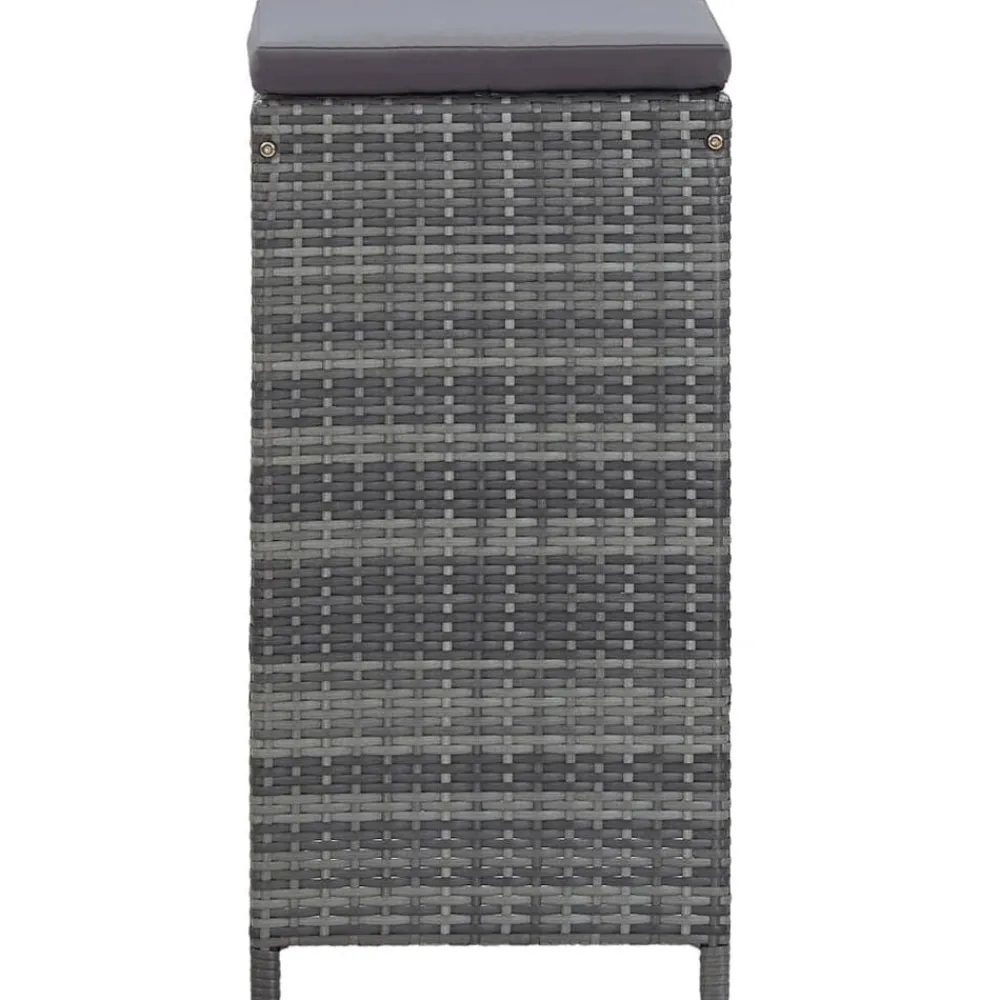 vidaXL Mesa y sillas de bar jardín 7 pzas cojines ratán sintético Gris Clearance