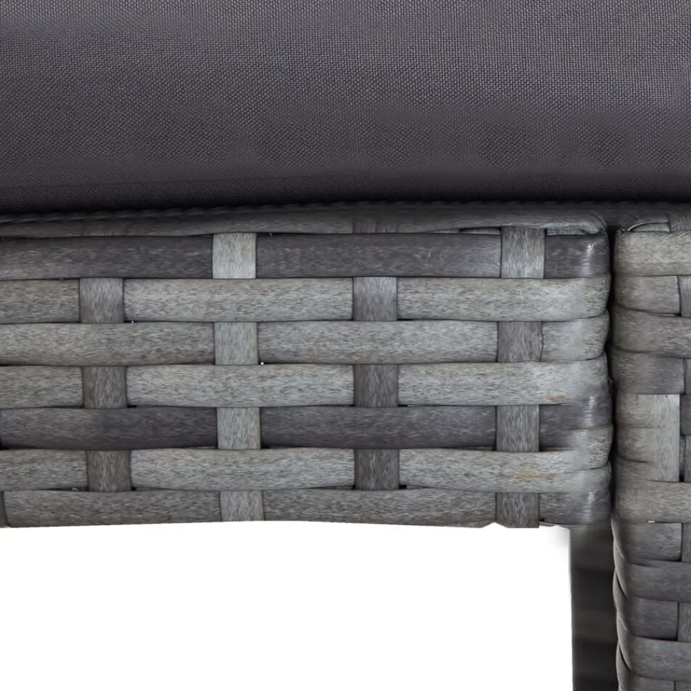 vidaXL Mesa y sillas de bar jardín 7 pzas cojines ratán sintético Gris Clearance