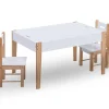Niños vidaXL Mobiliario Para Bebés Y Niños Pequeños-Mesa y sillas infantiles 3 pzas con pizarra negro y blanco