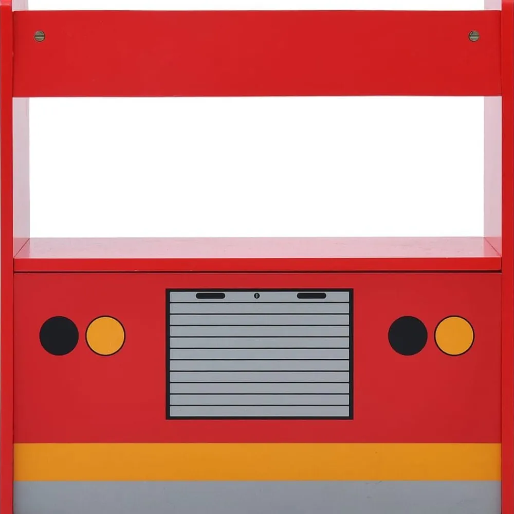 vidaXL Mesa y sillas infantiles 3 pzas madera forma de camión bomberos Clearance