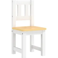 vidaXL Mesa y sillas infantiles 4 piezas MDF Blanco y beige