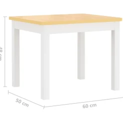 vidaXL Mesa y sillas infantiles 4 piezas MDF Blanco y beige