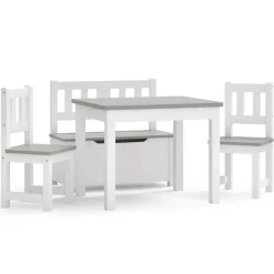 Niños vidaXL Mobiliario Para Bebés Y Niños Pequeños-Mesa y sillas infantiles 4 piezas MDF