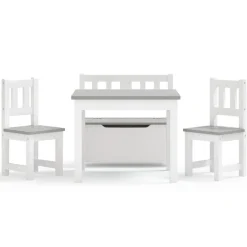 Niños vidaXL Mobiliario Para Bebés Y Niños Pequeños-Mesa y sillas infantiles 4 piezas MDF
