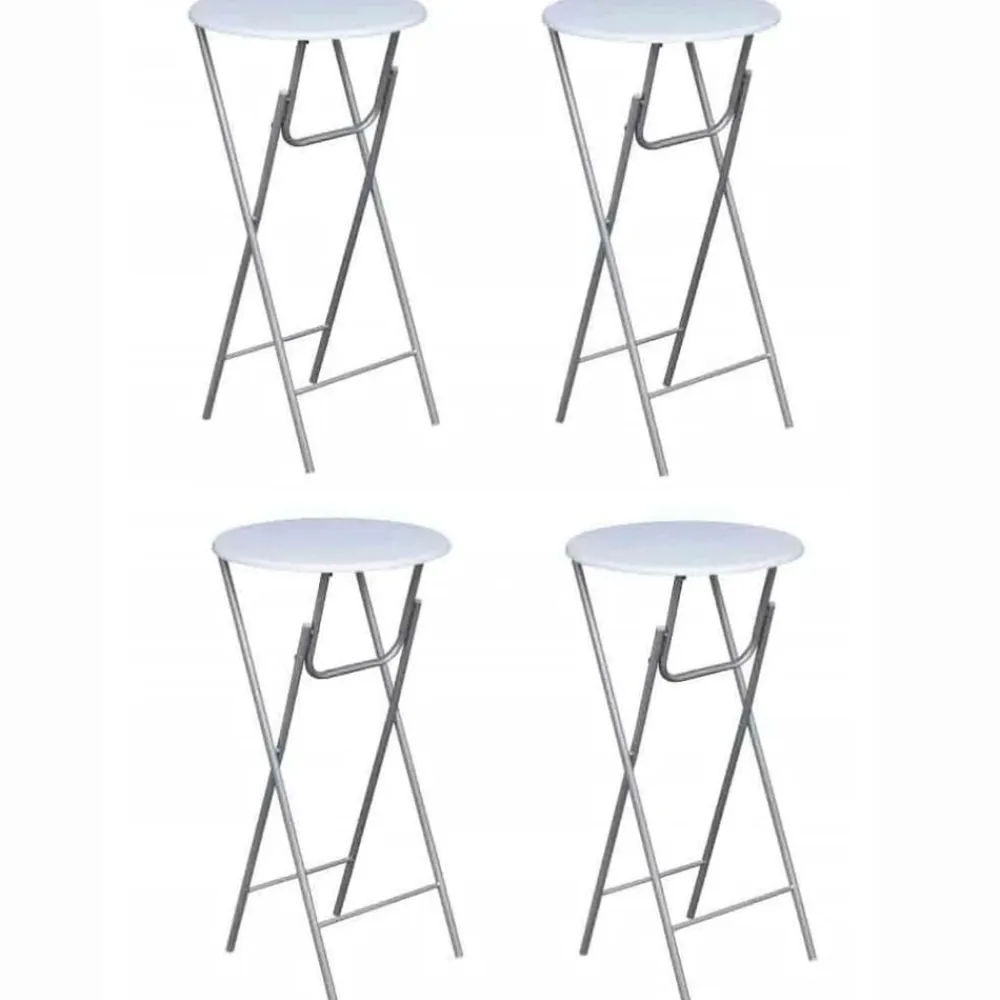 vidaXL Mesas altas plegables 4 unidades MDF blancas Blanco New