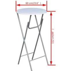 vidaXL Mesas altas plegables 4 unidades MDF blancas Blanco New