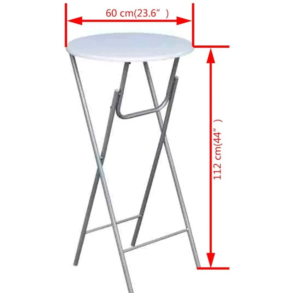 vidaXL Mesas altas plegables 4 unidades MDF blancas Blanco New