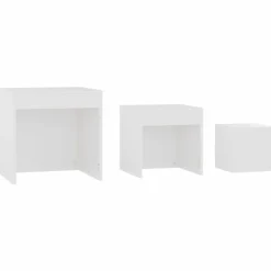 vidaXL Mesas-Mesas apilables 3 piezas madera contrachapada