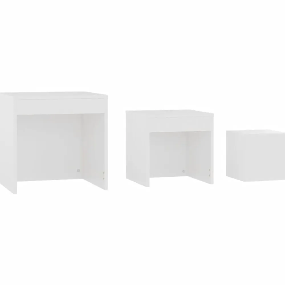 vidaXL Mesas-Mesas apilables 3 piezas madera contrachapada