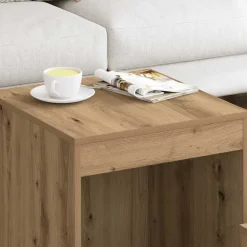 vidaXL Mesas apilables 3 pzas madera contrachapada color Roble artisan New
