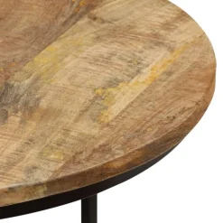vidaXL Mesas-Mesas apilables 2 unidades madera rugosa de mango