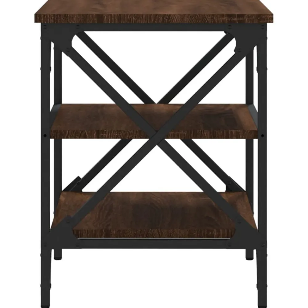 vidaXL Mesas auxiliares 2 uds madera color marrón roble 40x42x50 cm Marrón roble Outlet