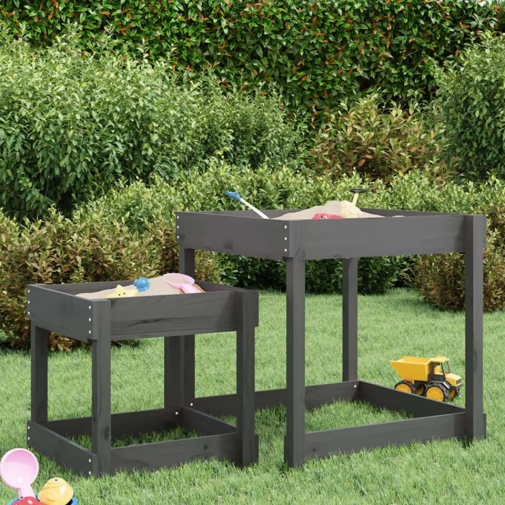 vidaXL Estructuras Para Juegos Al Aire Libre-Mesas de arena 2 uds madera maciza de