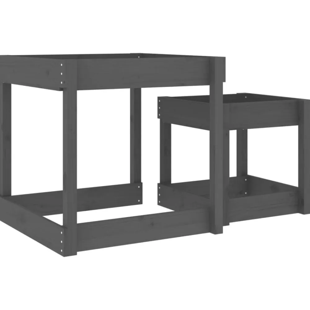 vidaXL Estructuras Para Juegos Al Aire Libre-Mesas de arena 2 uds madera maciza de