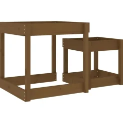vidaXL Estructuras Para Juegos Al Aire Libre-Mesas de arena 2 uds madera maciza de pino marrón miel