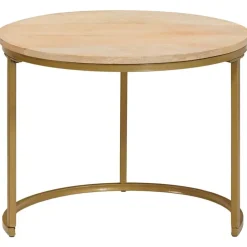 vidaXL Mesas de Café Nido 3 pcs Marrón Madera maciza de mango y acero Clearance